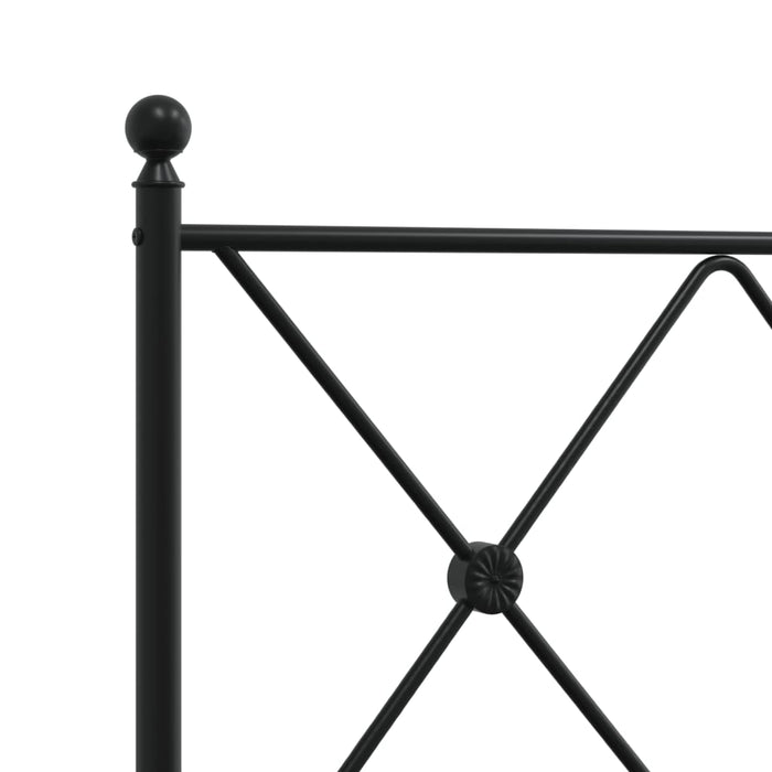 Giroletto con Testiera in Metallo Nero 107x203 cm 376498