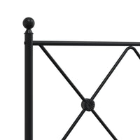 Giroletto con Testiera e Pediera Metallo Nero 107x203 cm 376516