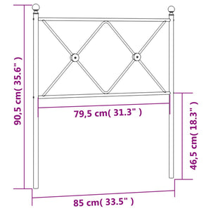 Testiera in Metallo Nero 80 cm 376529