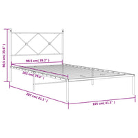 Giroletto con Testiera Metallo Bianco 100x200 cm 376546