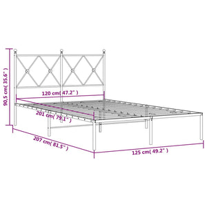 Giroletto con Testiera in Metallo Bianco 120x200 cm 376549