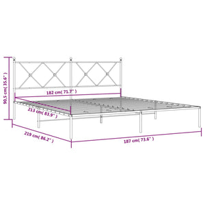 Giroletto con Testiera Metallo Bianco 183x213 cm 376556