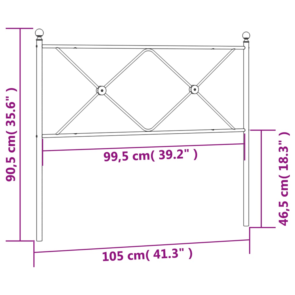 Testiera in Metallo Bianco 100 cm 376580