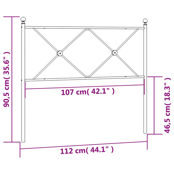 Testiera in Metallo Bianco 107 cm 376581