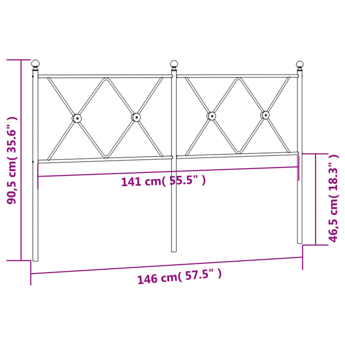 Testiera in Metallo Bianco 140 cm 376584