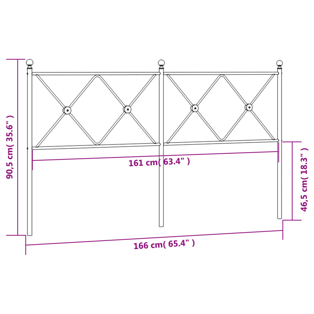 Testiera in Metallo Bianco 160 cm 376586