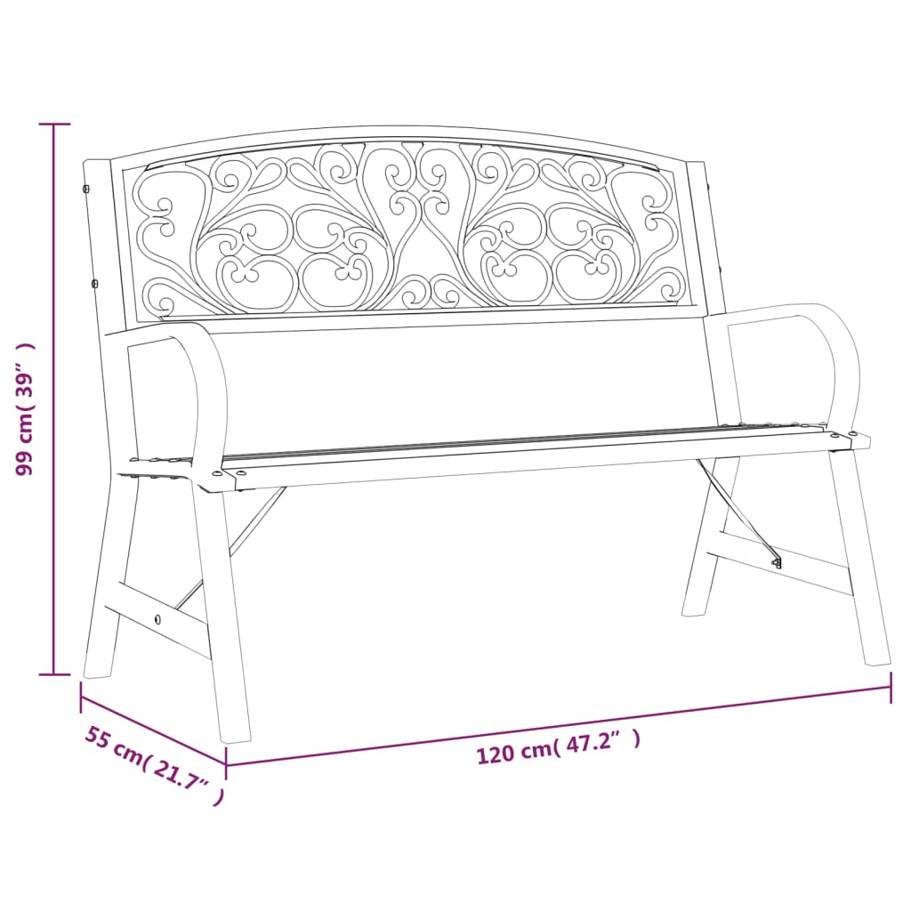 Panchina da Giardino 120 cm in Legno 366540