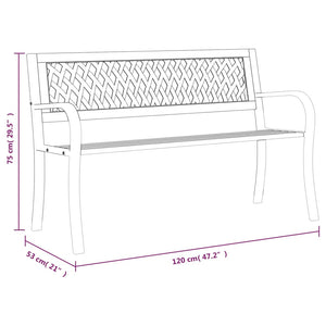 Panca da Giardino Nera 120 cm Acciaio 366541
