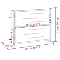 Cancello da Giardino 100x75 cm in Acciaio Inossidabile 376480