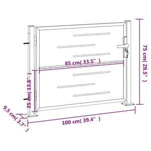 Cancello da Giardino 100x75 cm in Acciaio Inossidabile 376480