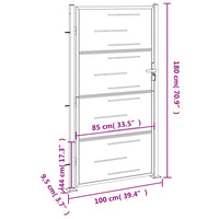 Cancello da Giardino 100x180 cm in Acciaio Inossidabile 376484