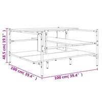 Tavolino Salotto Rovere Fumo 100x100x48,5cm Legno Multistrato 842313