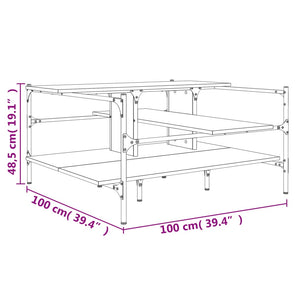 Tavolino Salotto Grigio Sonoma 100x100x48,5cm Legno Multistrato 842314