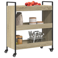 Carrello da Cucina Rovere Sonoma 70x30x82 cm Legno Multistrato 842317