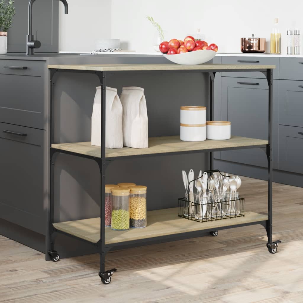 Carrello da Cucina Rovere Sonoma 102x50x95 cm 842322