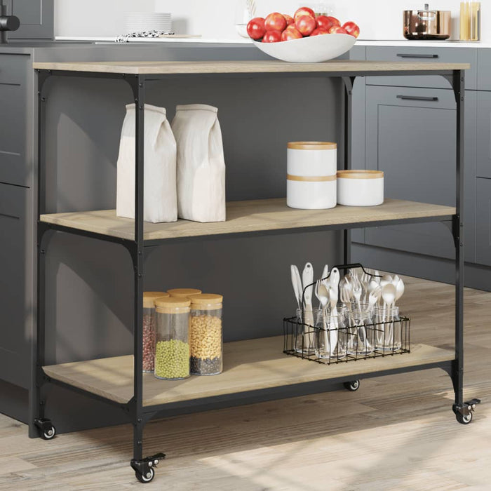 Carrello da Cucina Rovere Sonoma 102x50x95 cm 842322