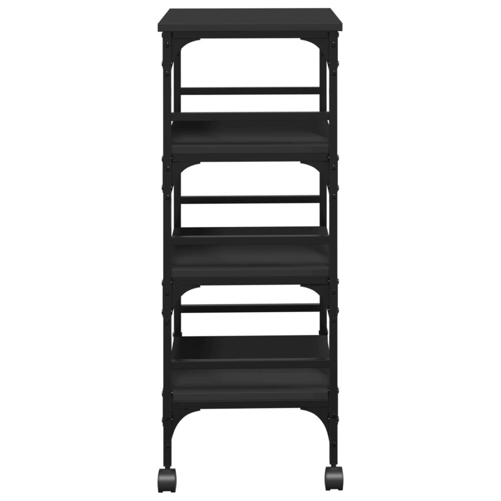 Carrello da Cucina Nero 45x35x89,5 cm in Legno Multistrato 842326