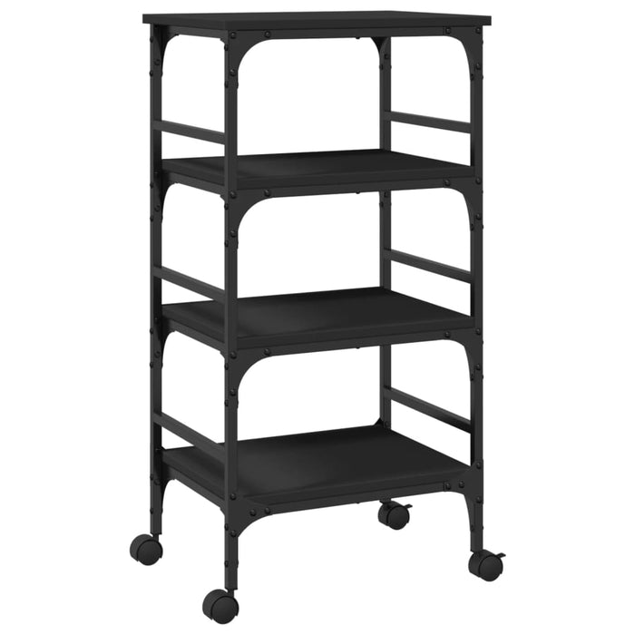 Carrello da Cucina Nero 45x35x89,5 cm in Legno Multistrato 842326