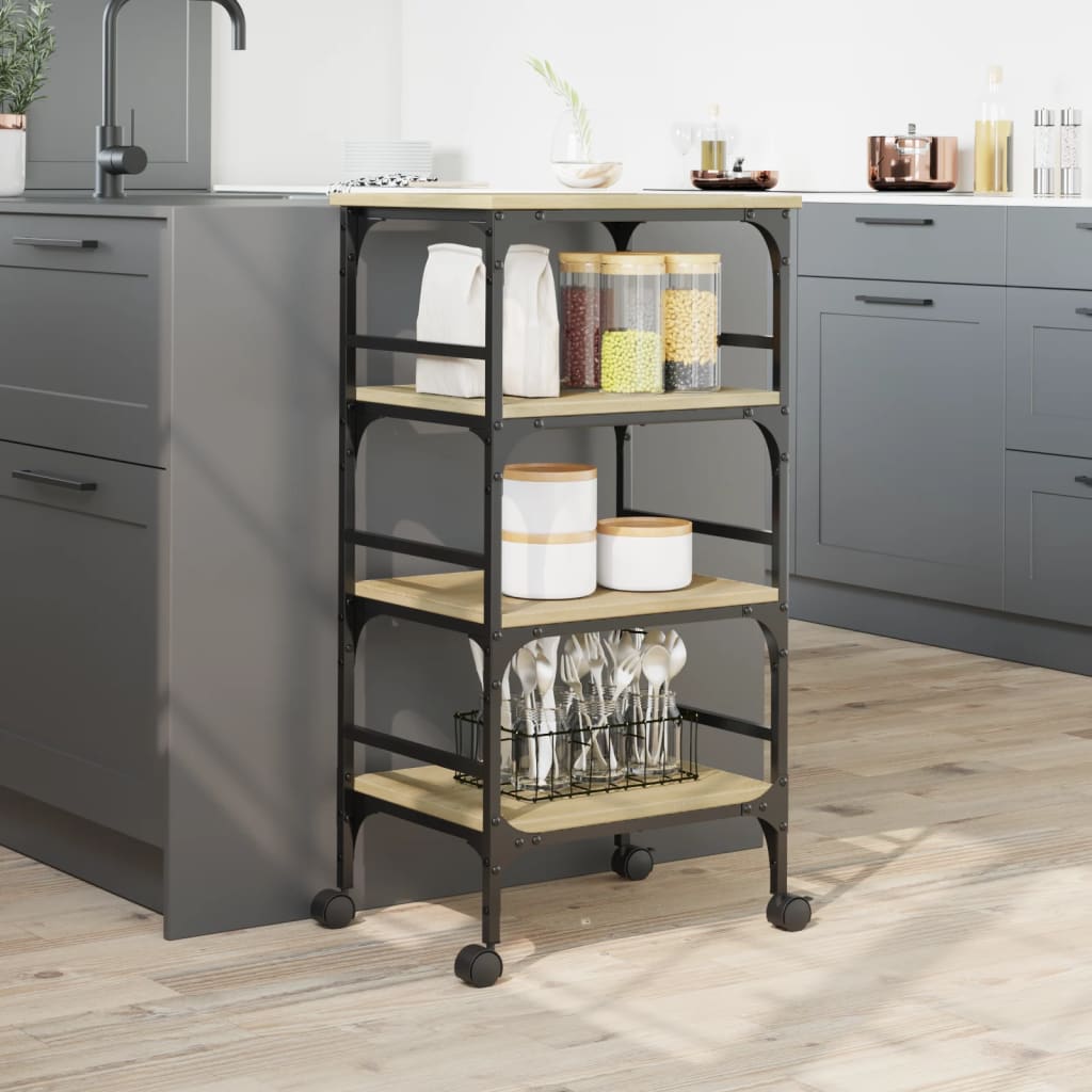 Carrello Cucina Rovere Sonoma 45x35x89,5 cm Legno Multistrato 842327