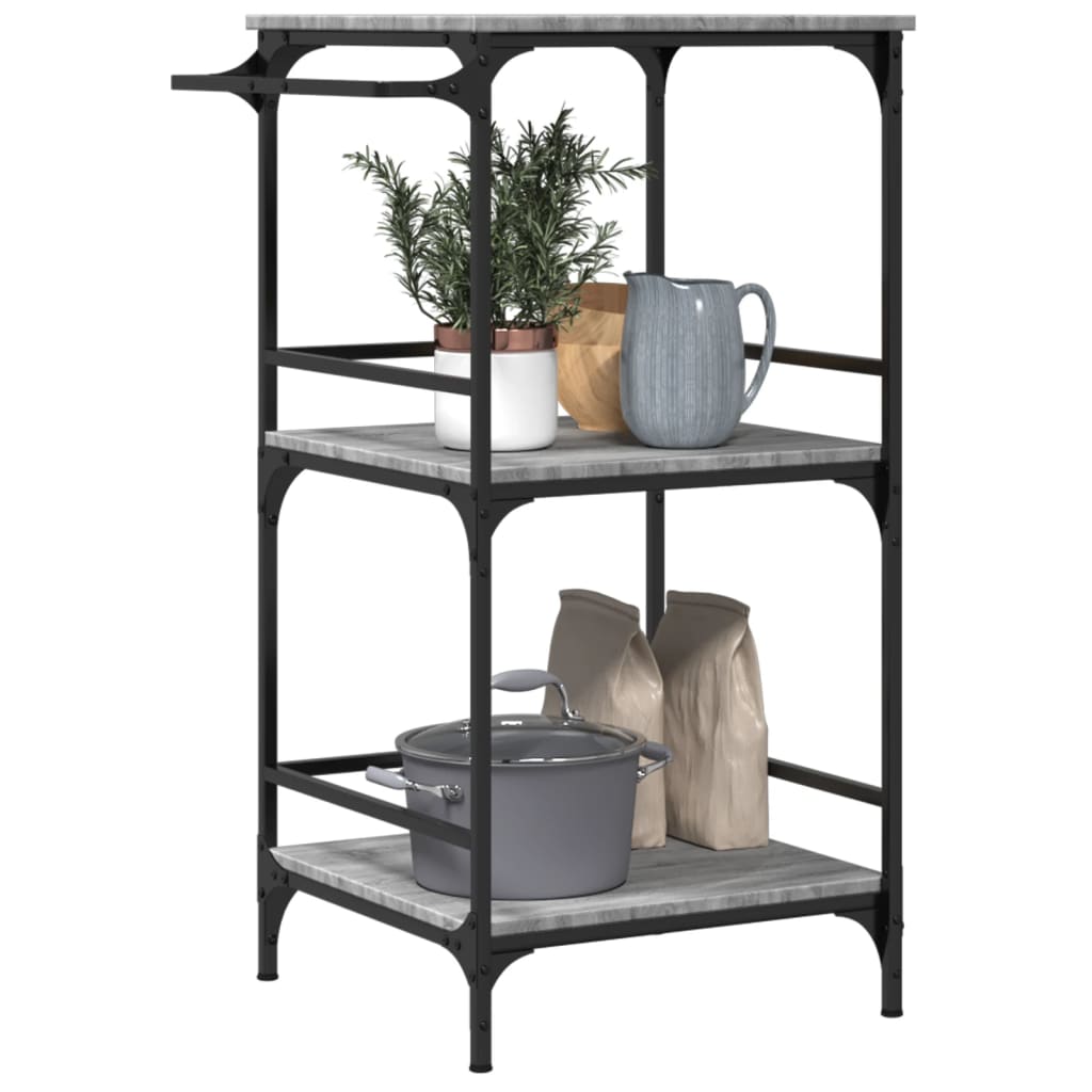 Carrello da Cucina Grigio Sonoma 60,5x50x105 cm 842339