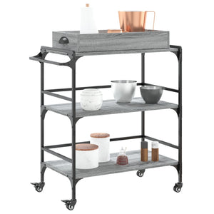 Carrello Cucina Grigio Sonoma 81,5x41x92,5 cm Legno Multistrato 842344