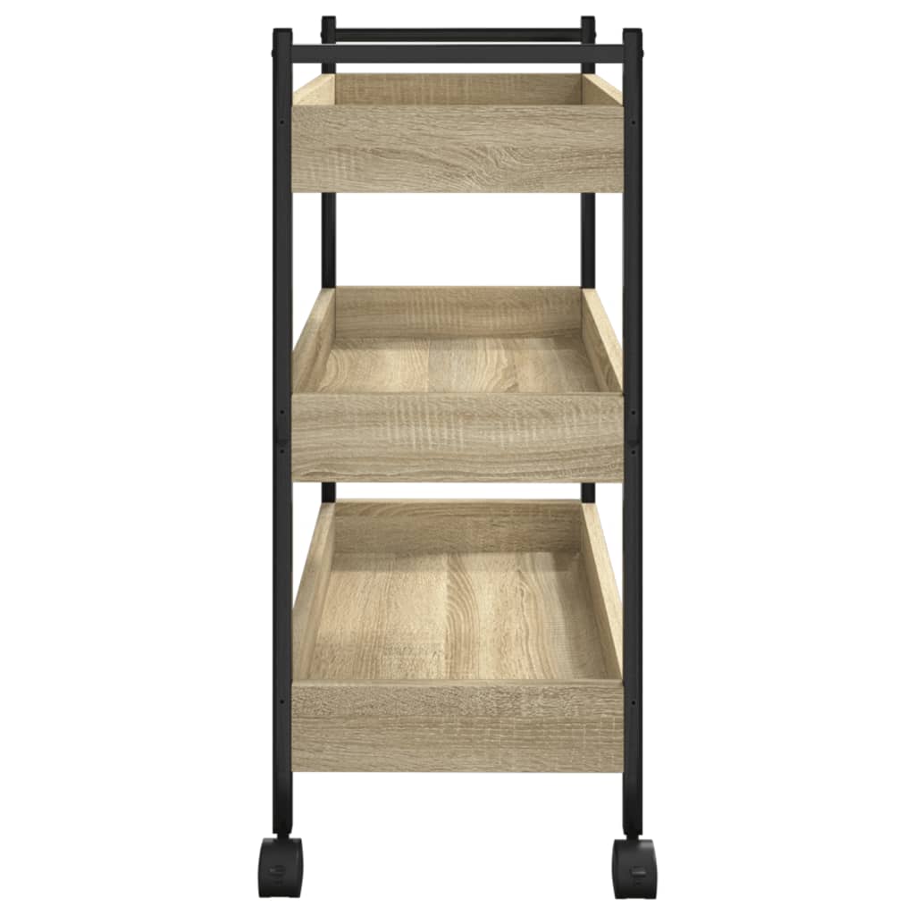 Carrello da Cucina Rovere Sonoma 50x30x70 cm Legno Multistrato 842357