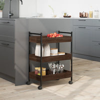 Carrello da Cucina Rovere Marrone 50x30x70 cm Legno Multistrato 842360