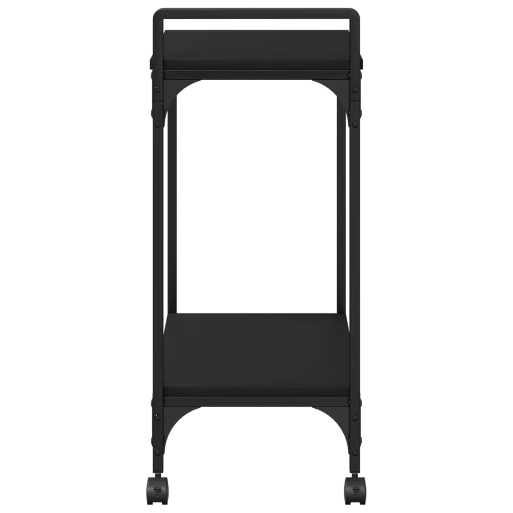 Carrello da Cucina Nero 60,5x31x72,5 cm in Legno Multistrato 842366