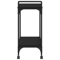 Carrello da Cucina Nero 60,5x31x72,5 cm in Legno Multistrato 842366