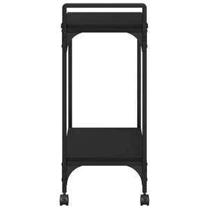 Carrello da Cucina Nero 60,5x31x72,5 cm in Legno Multistrato 842366