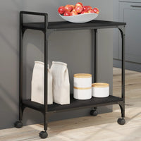 Carrello da Cucina Nero 60,5x31x72,5 cm in Legno Multistratocod mxl 113854