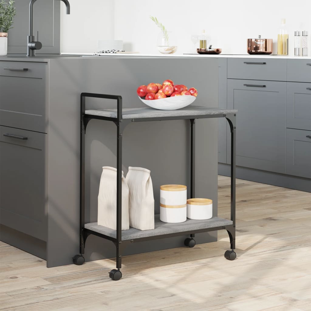 Carrello Cucina Grigio Sonoma 60,5x31x72,5 cm Legno Multistrato 842369