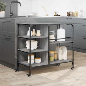 Carrello Cucina Grigio Sonoma 100x45x89,5 cm Legno Multistrato 842384