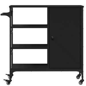 Carrello da Cucina Nero 87,5x38,5x84,5 cm in Legno Multistrato 842386