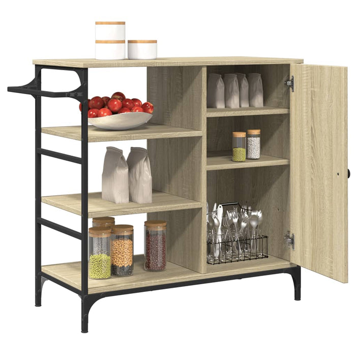 Carrello da Cucina Rovere Sonoma 87,5x38,5x84,5 cm Multistrato 842387