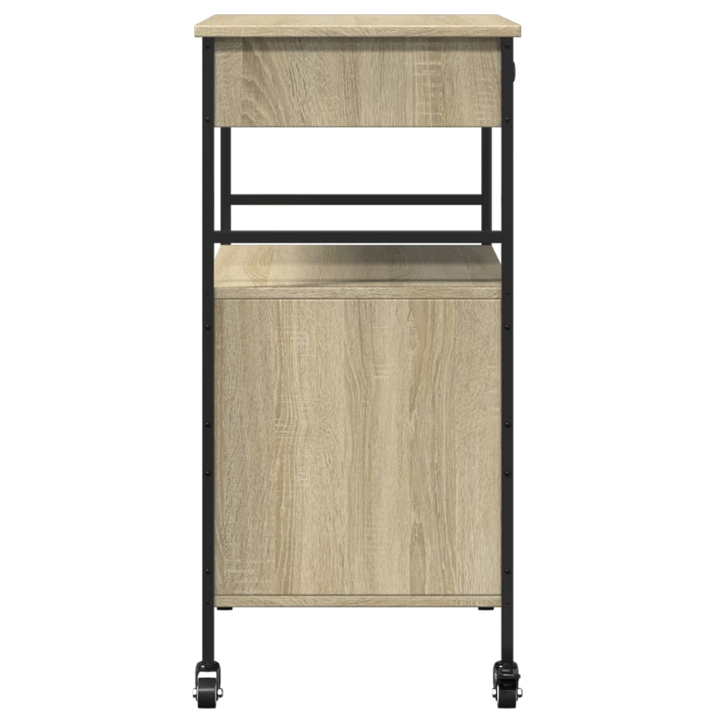 Carrello da Cucina Rovere Sonoma 56x43x89,5cm Legno Multistrato 842392