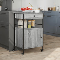 Carrello da Cucina Grigio Sonoma 56x43x89,5cm Legno Multistrato 842394