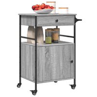 Carrello da Cucina Grigio Sonoma 56x43x89,5cm Legno Multistrato 842394