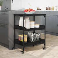 Carrello da Cucina Nero 60x41x80,5 cm in Legno Multistratocod mxl 114677