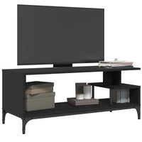 Mobile TV Nero 102x40x41cm Legno e Acciaio Verniciato a Polvere 842411