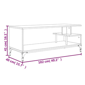 Mobile TV Nero 102x40x41cm Legno e Acciaio Verniciato a Polvere 842411