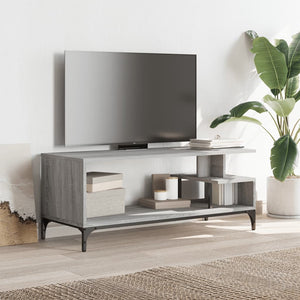 Mobile TV Grigio Sonoma 102x40x41cm Legno e Acciaio a Polvere 842414