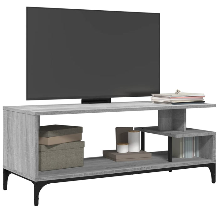 Mobile TV Grigio Sonoma 102x40x41cm Legno e Acciaio a Polvere 842414