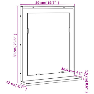 Specchio Bagno con Ripiano Grigio Sonoma 50x12x60cm Multistrato 842419