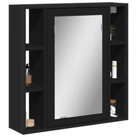 Mobile da Bagno con Specchio Nero 60x16x60 cm Legno Multistrato 842426