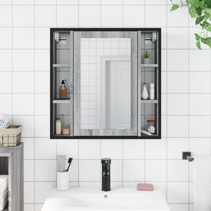 Mobile Specchio da Bagno Grigio Sonoma 60x16x60 cm Multistrato 842429