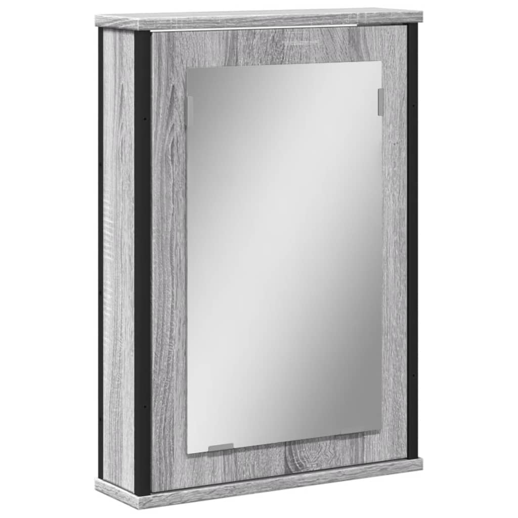 Mobile Specchio da Bagno Grigio Sonoma 42x12x60 cm Multistratocod mxl 114719