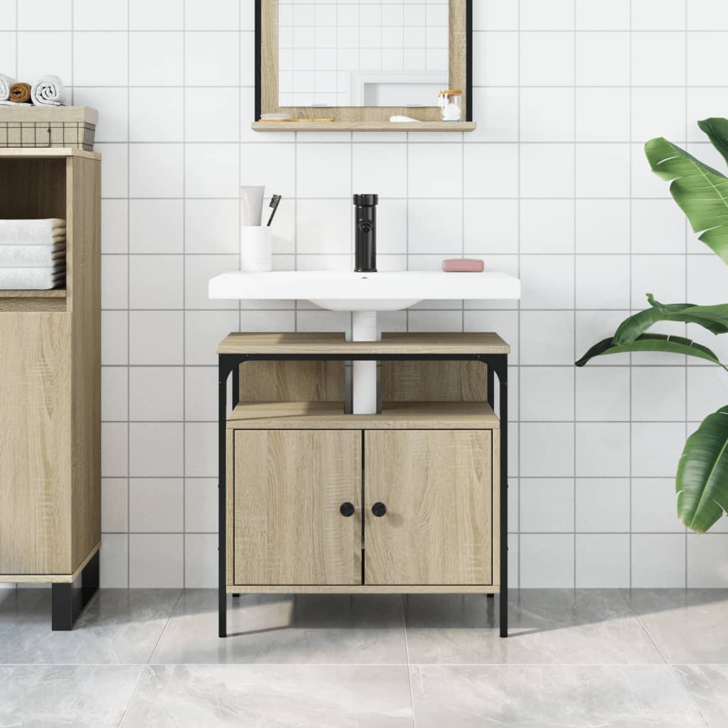 Mobile Lavabo Bagno Rovere Sonoma 60x30x60 cm Legno Multistrato 842437