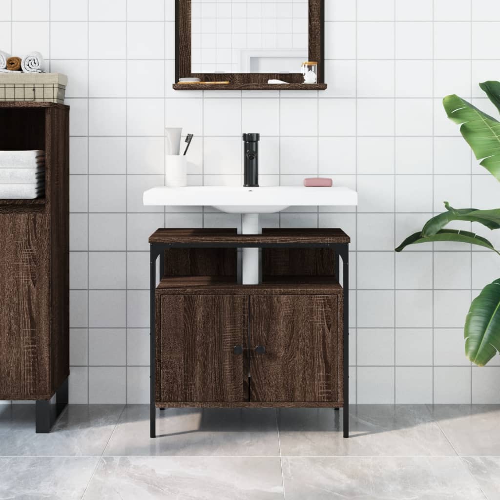 Mobile Lavabo Bagno Rovere Marrone 60x30x60cm Legno Multistrato 842440