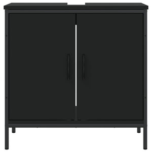 Mobile Lavabo Bagno Nero 60x30x60 cm in Legno Multistrato 842446